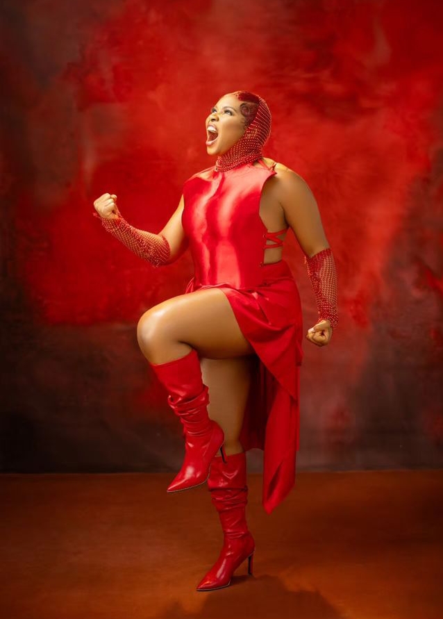 Yemi Alade in red