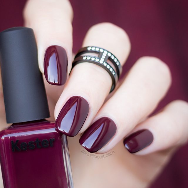 Dark red nail polish 