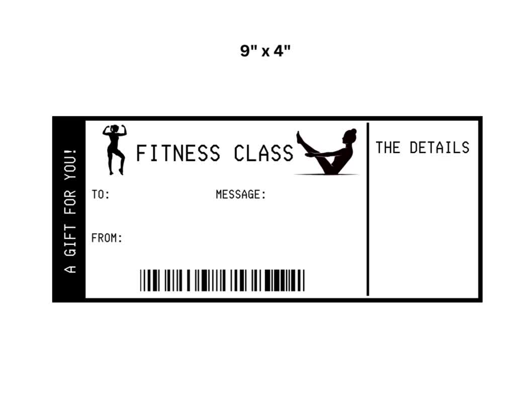 Fitness card gift voucher 