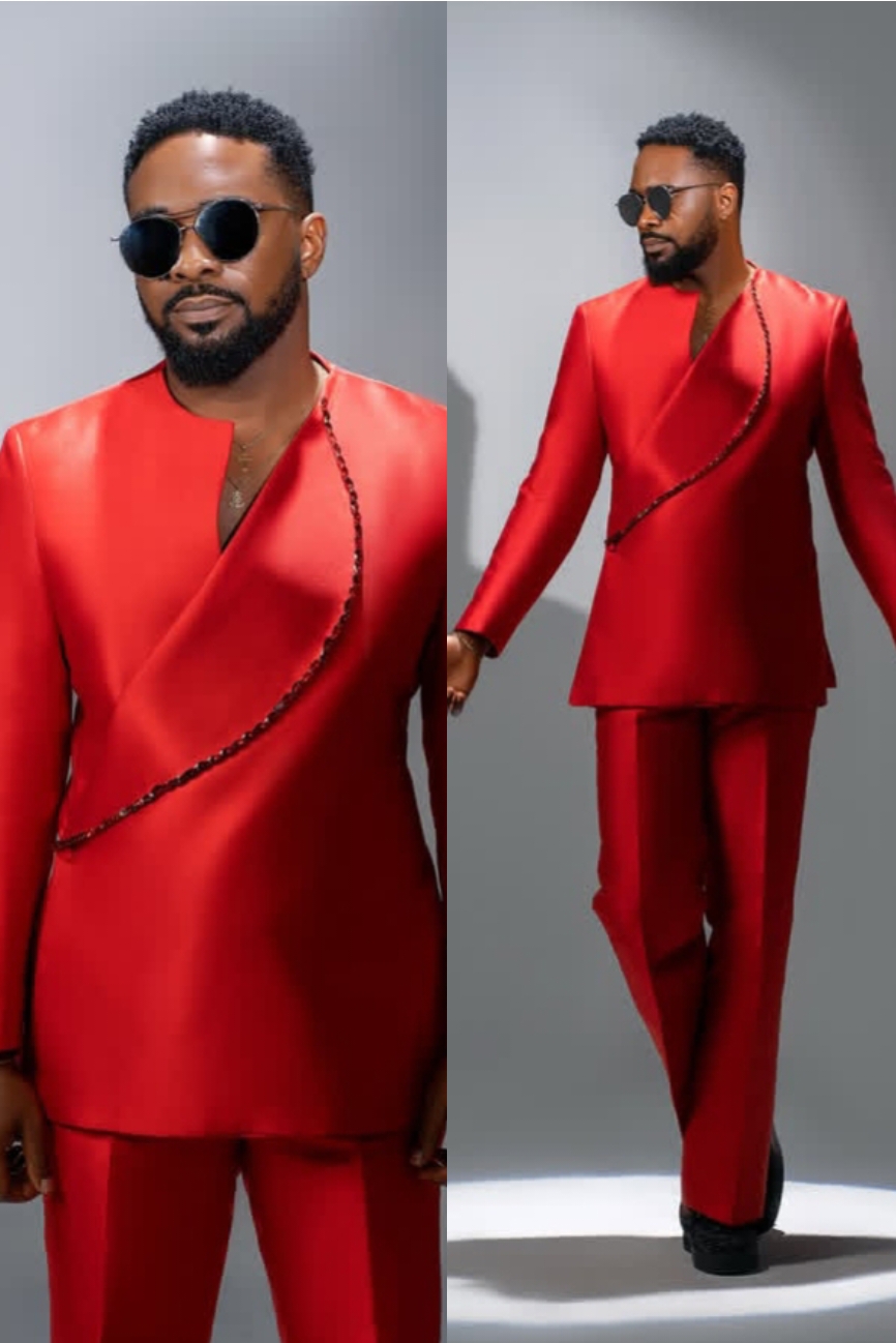 Uzor Arukwe in rocking a red stylish attire 