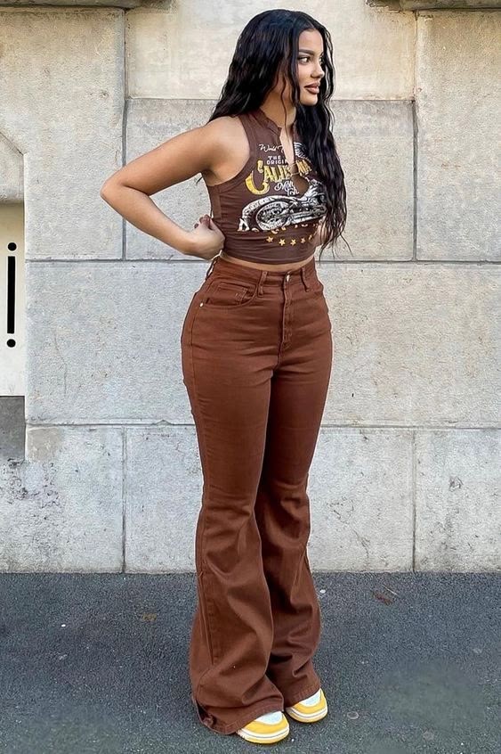 High-waist flare jeans