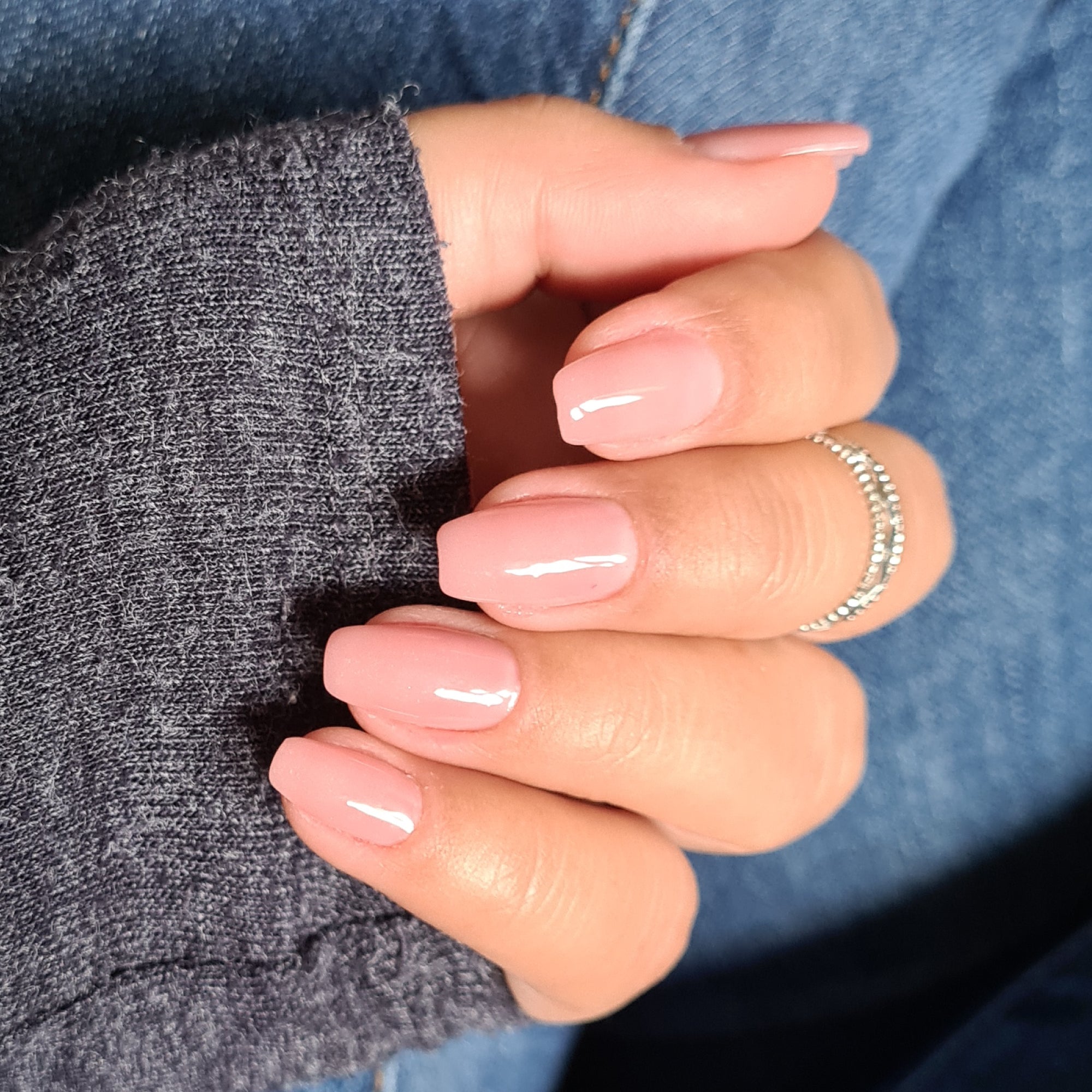 Soft pink nude shade on a fair skinned lady