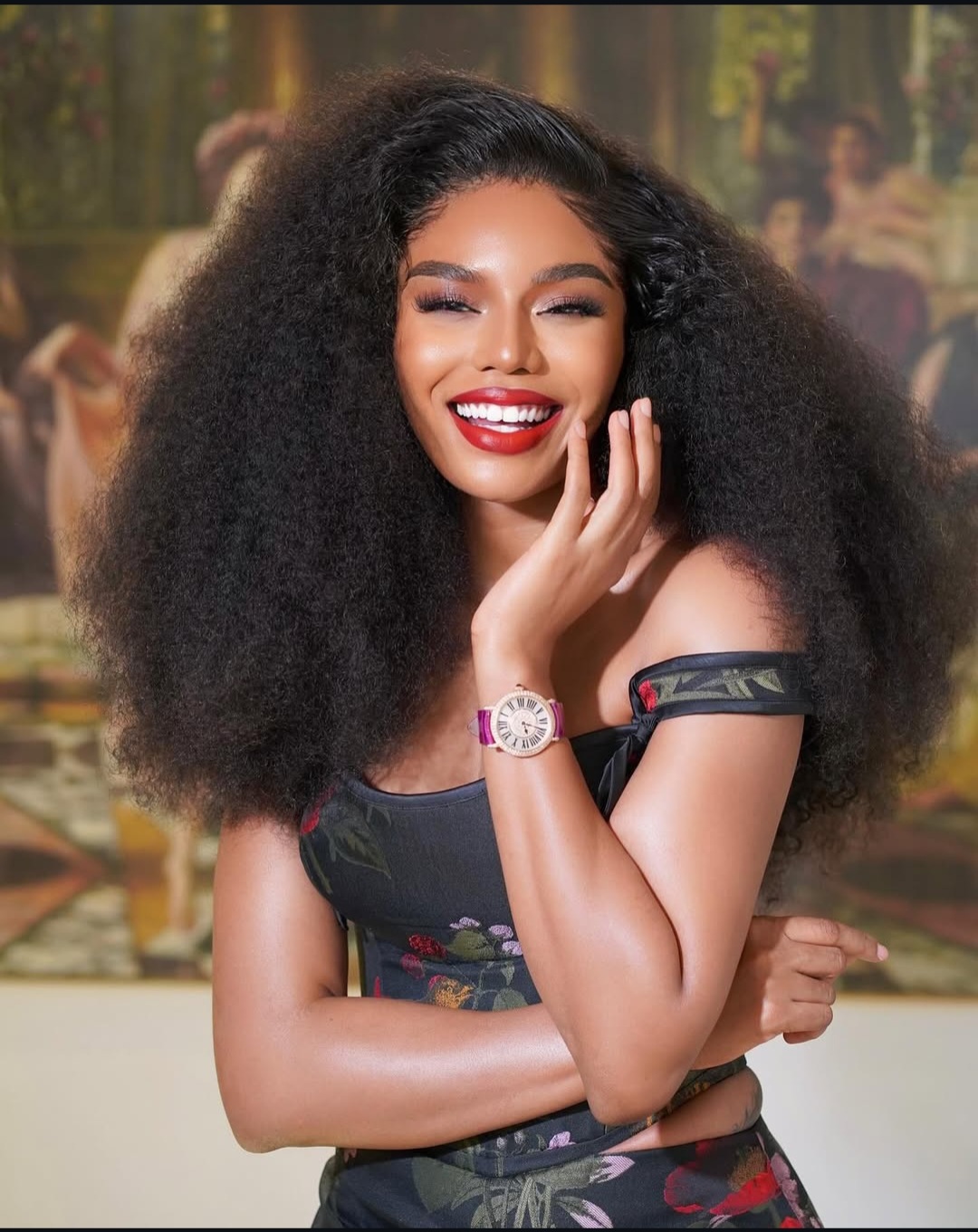 Nancy Isime wearing her signature red lipstick
