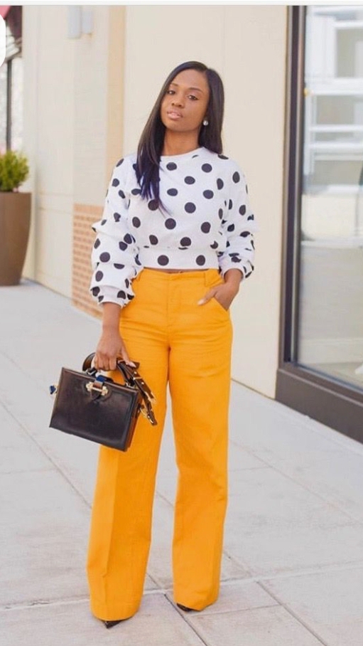 Chic street-style polka dot look