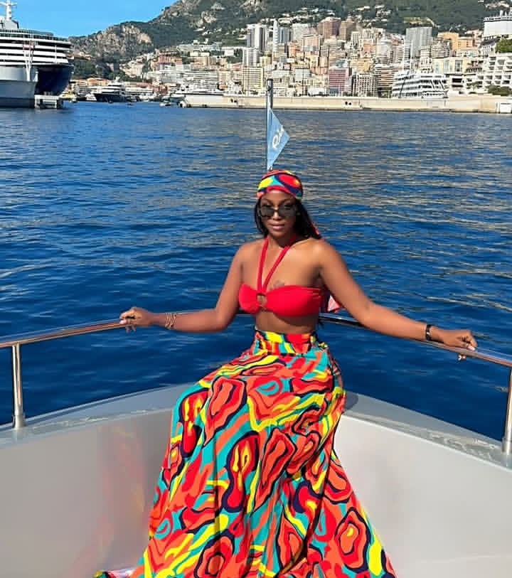 Lilian Afegbai celebrating summer at a Yatch club in De Monaco