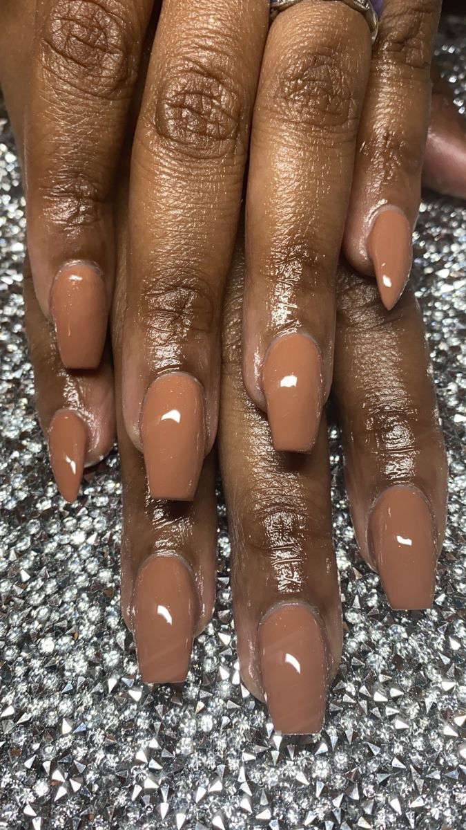 Coffee brown nude nail polish