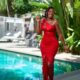 Omawumi Dada in a beautiful red dress