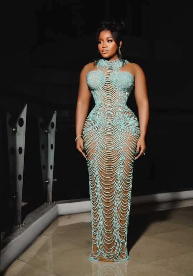 Veekee James in Sarabell Couture design