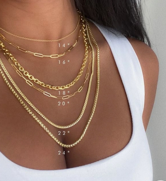 Layered necklace lengths