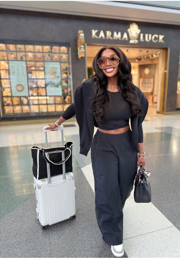 Chioma Goodhair in her cool airport outfit