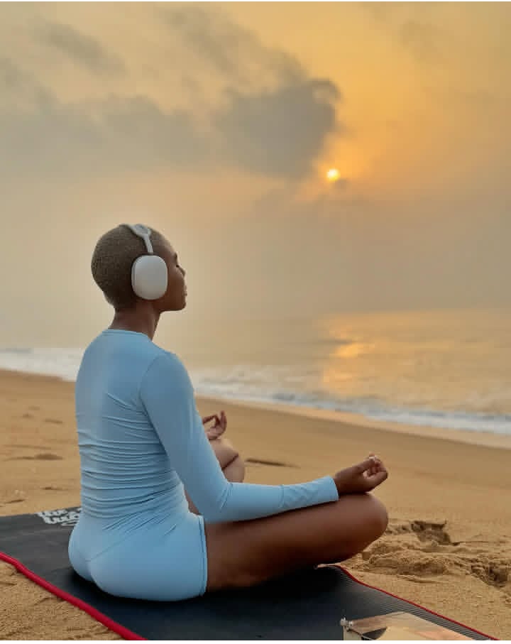 Nancy Isime sitting in silence and enjoying nature