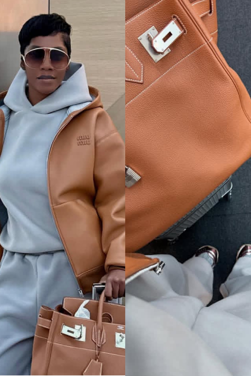 Tiwa Savage in her airport outfit