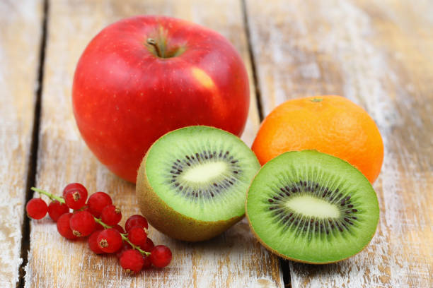 Apple, kiwi, and berries 